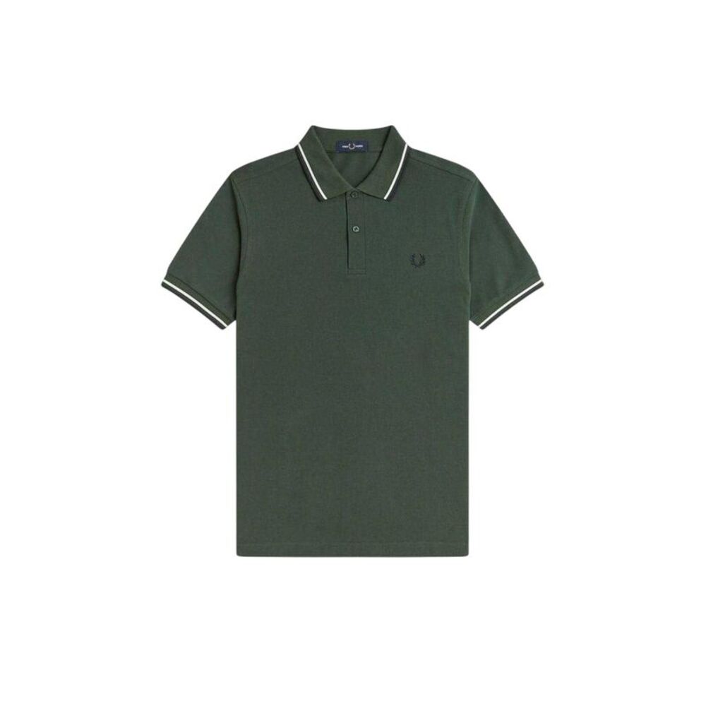 Fred Perry Mens Twin Tip Polo Shirt / Court Green